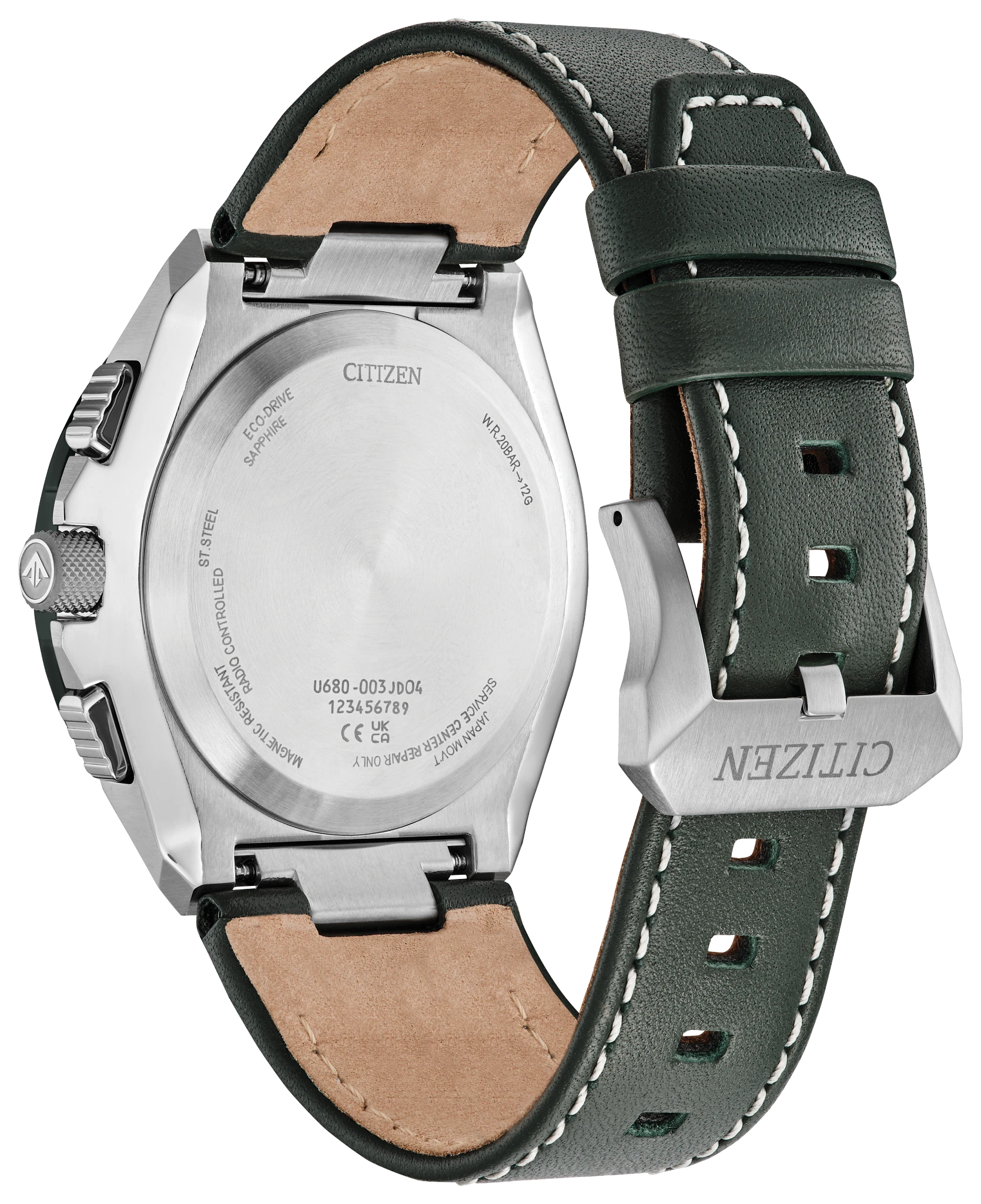 Promaster Skyhawk A-T Green Dial Leather Strap JY8147-01X